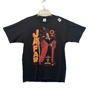 Disney Aladdin Jafar Villain Graphic T-Shirt Black‎ Retro Style Tee